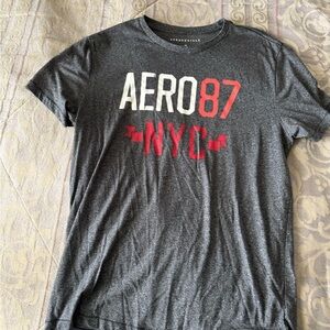 Aeropostale Charcoal and Red NYC Graphic Tee